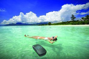 Monster SuperStar BackFloat High Definition Bluetooth Waterproof Floating Speaker - Black and Light Blue N11