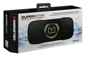 Monster SuperStar BackFloat High Definition Bluetooth Waterproof Floating Speaker - Black and Light Blue N19