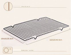 INTBUYING 10-by-16-inch Nonstick Wire Cookie Cooling Rack for Baking Oven Safe Steel Set of 2 N3