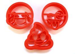 3-Pack Funny Emoji Cookie Cutters