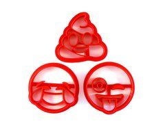 3-Pack Funny Emoji Cookie Cutters N2
