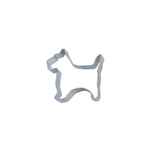 2.5" Scottie cookie cutter constructed of tinplate steel. Hand wash and towel dry