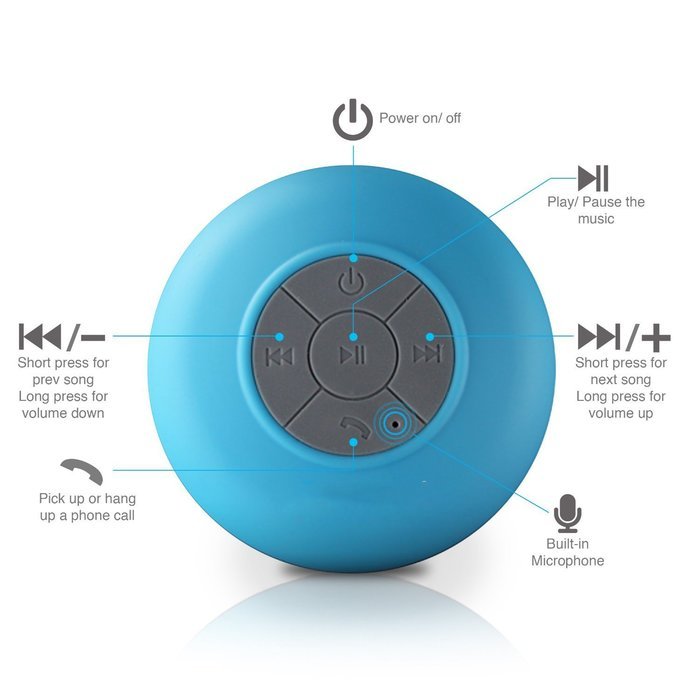 MOFELE Shower Speaker Portable mini Waterproof Wireless Bluetooth Speaker Shower Hands-free Suction In-car Mic...