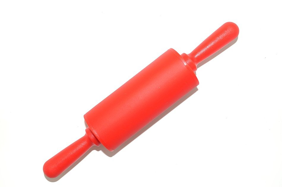 Remeel Silicone Rolling Pin Non-stick Surface PP Plastic Handle (Adult, Red) N4