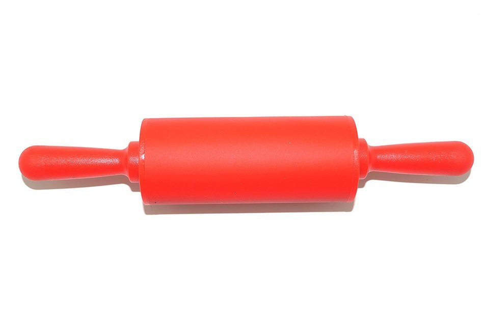 Remeel Silicone Rolling Pin Non-stick Surface PP Plastic Handle (Adult, Red) N5