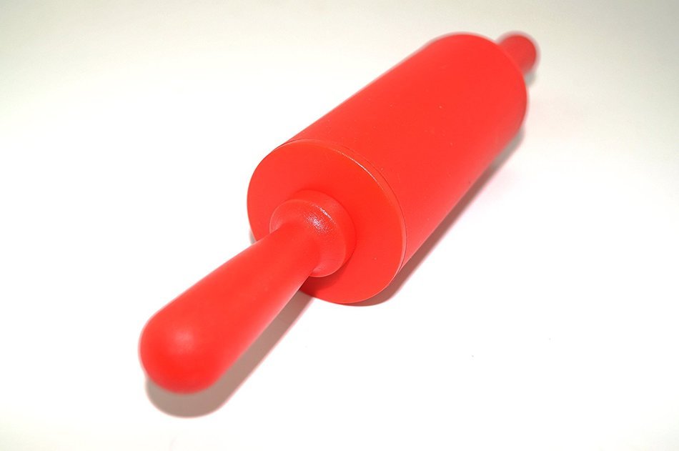 Remeel Silicone Rolling Pin Non-stick Surface PP Plastic Handle (Adult, Red) N6