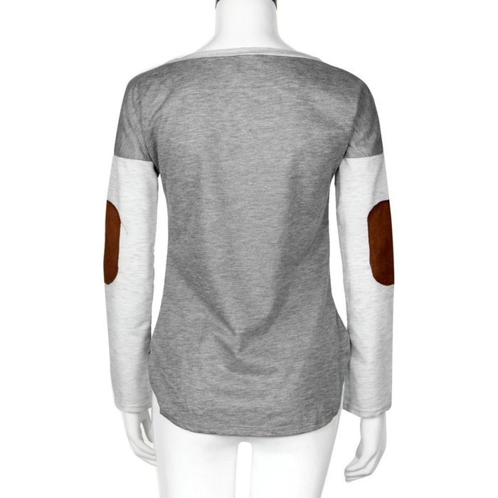 AIMTOPPY Fashion Women Long Sleeve Deer Printed Shirt Casual Blouse Loose Tops T Shirt (S, Grey) N5