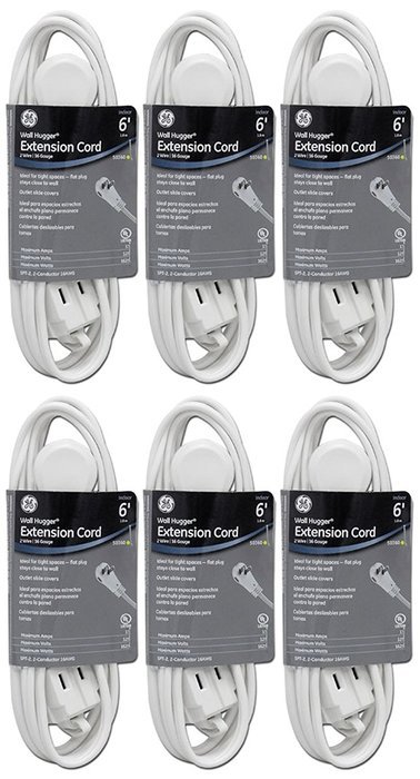 GE 50360 6 feet Wall Hugger Extension Cord N2