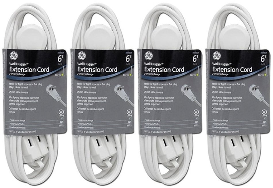 GE 50360 6 feet Wall Hugger Extension Cord N3