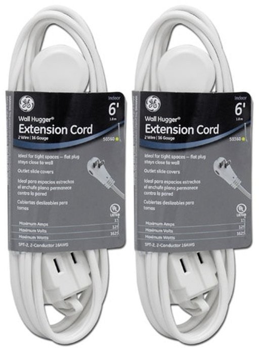 GE 50360 6 feet Wall Hugger Extension Cord N4