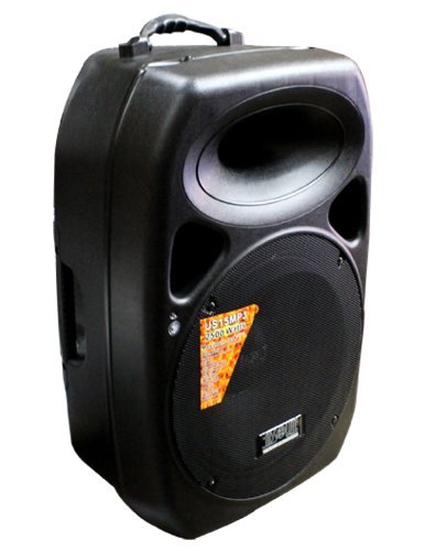 Absolute USA PRO US15MP3 Portable 15-Inch Amplified Speaker with MP3/SD/USB Player Built-In LCD Display and Remote...