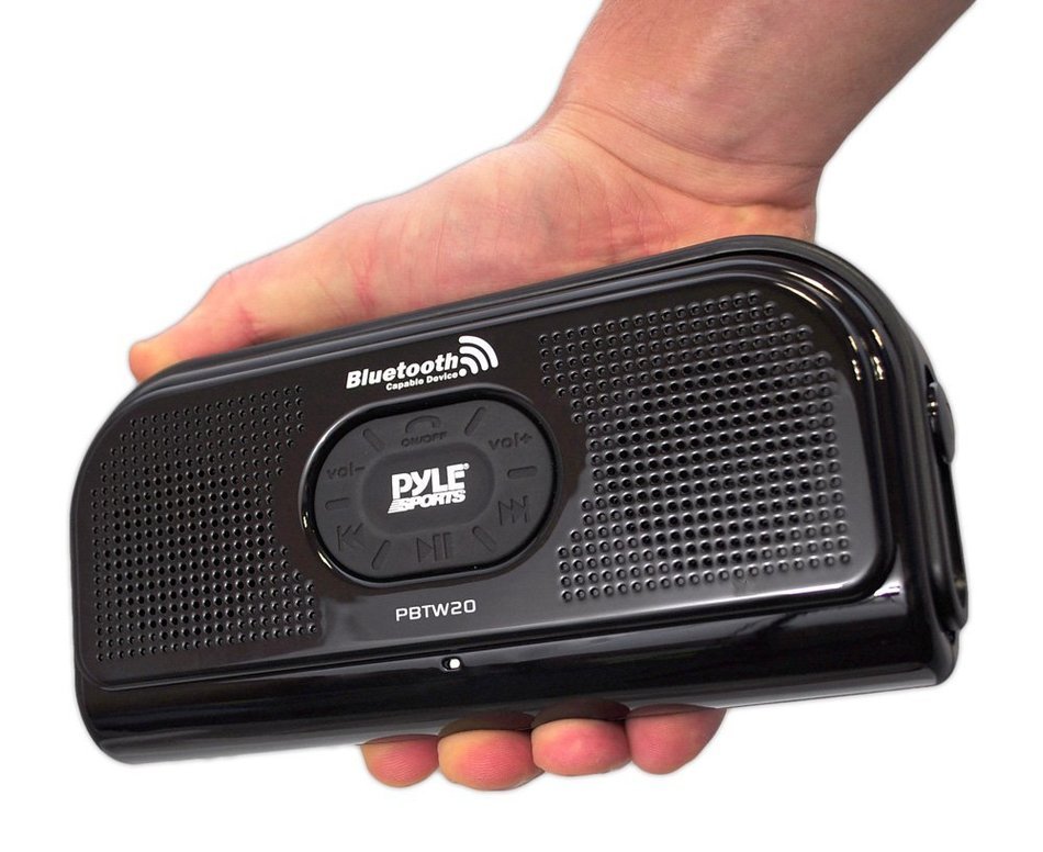 PYLE PBTW20BK Surf Sound 2-In-1 Waterproof Wireless Bluetooth Stereo Speaker & Microphone for Call Answering,... N5
