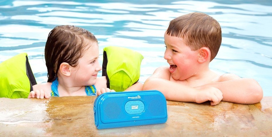 PYLE PBTW20BK Surf Sound 2-In-1 Waterproof Wireless Bluetooth Stereo Speaker & Microphone for Call Answering,... N6