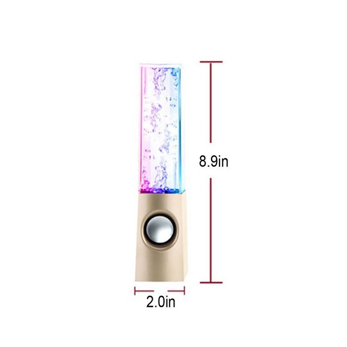 Aolyty Colorful LED Dancing Water Fountain Light Show Sound Speaker for iPhone iPad Laptops Smartphone Black N18