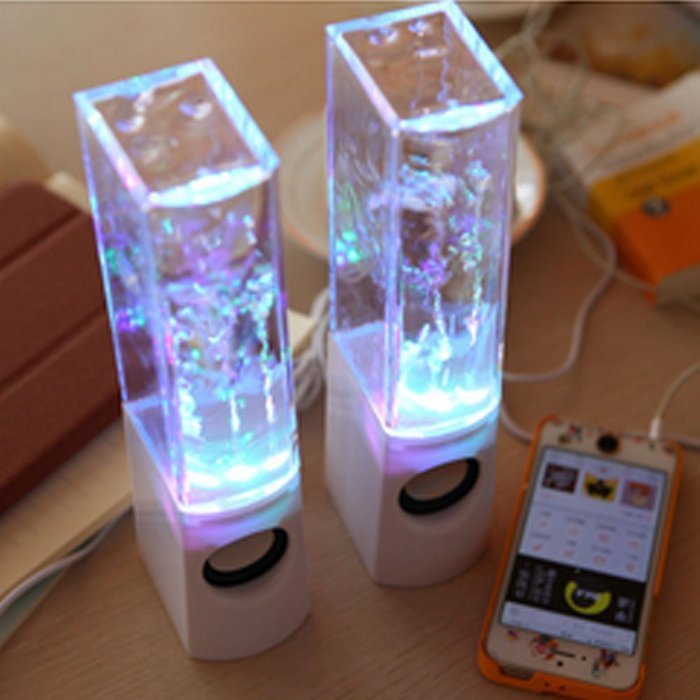 Aolyty Colorful LED Dancing Water Fountain Light Show Sound Speaker for iPhone iPad Laptops Smartphone Black N21