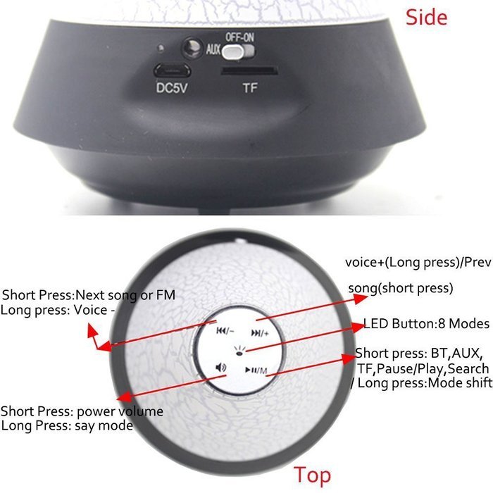 BOOMER VIVI B33 LED Bluetooth Speakers Wireless Bluetooth Speaker with Smart Touch Lamp, Muisc Player / Hands-free... N4