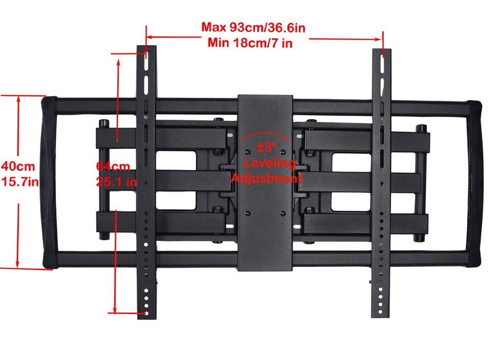 VideoSecu Articulating TV Mount Large Big Heavy Duty Swivel Tilt Wall Mount Bracket For most 60" 62" 65" 70" 75... N3