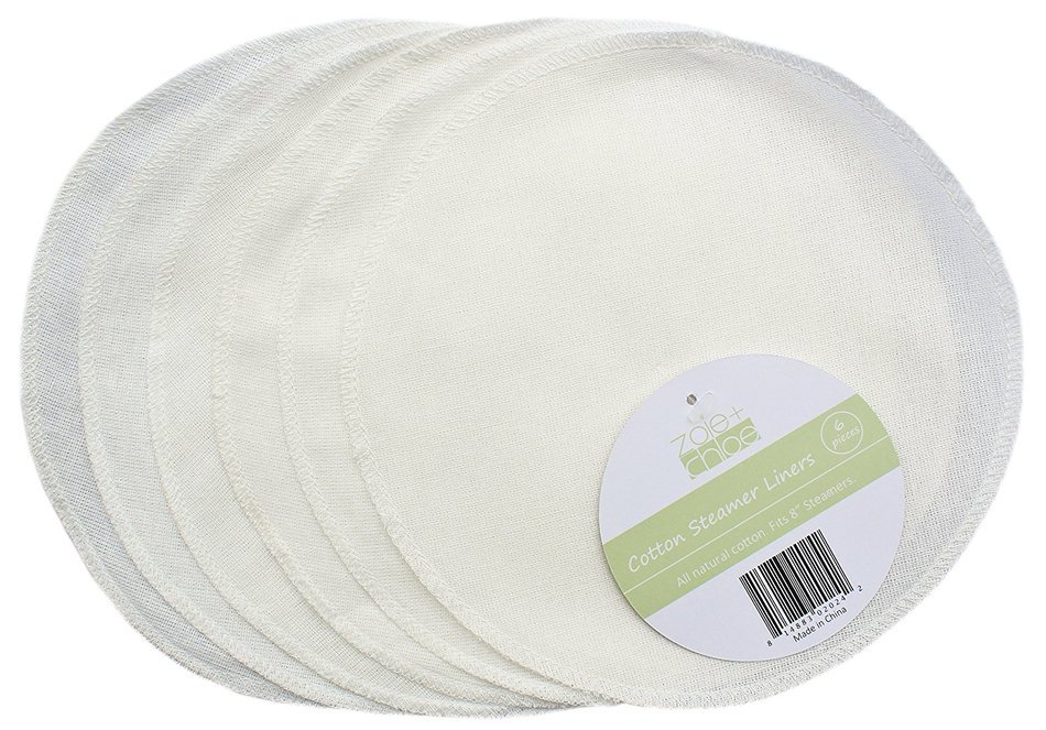 Zoie + Chloe 100% Cotton Reusable Liners for Bamboo Steamers - 6 Pack N2