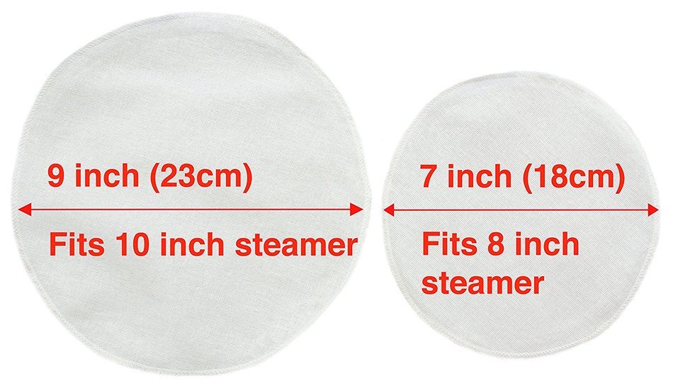 Zoie + Chloe 100% Cotton Reusable Liners for Bamboo Steamers - 6 Pack N5