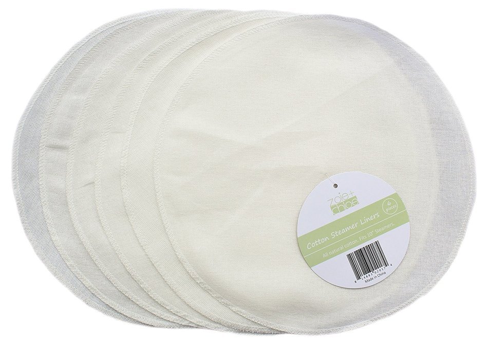 Zoie + Chloe 100% Cotton Reusable Liners for Bamboo Steamers - 6 Pack N8