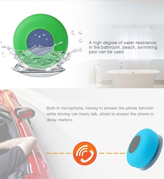 OWIKAR&reg; Wireless Bluetooth Shower Speaker Portable Water Resistant Hand-free Calling Speakers Speakerphone with... N4