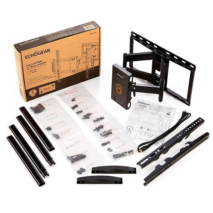 ECHOGEAR Full Motion Articulating TV Wall Mount Bracket for most 37-70 inch LED, LCD, OLED and Plasma Flat Screen... N2