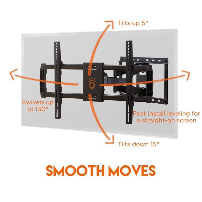 ECHOGEAR Full Motion Articulating TV Wall Mount Bracket for most 37-70 inch LED, LCD, OLED and Plasma Flat Screen... N5