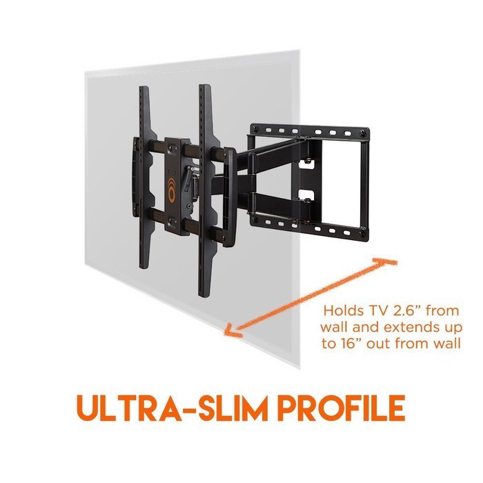 ECHOGEAR Full Motion Articulating TV Wall Mount Bracket for most 37-70 inch LED, LCD, OLED and Plasma Flat Screen... N6