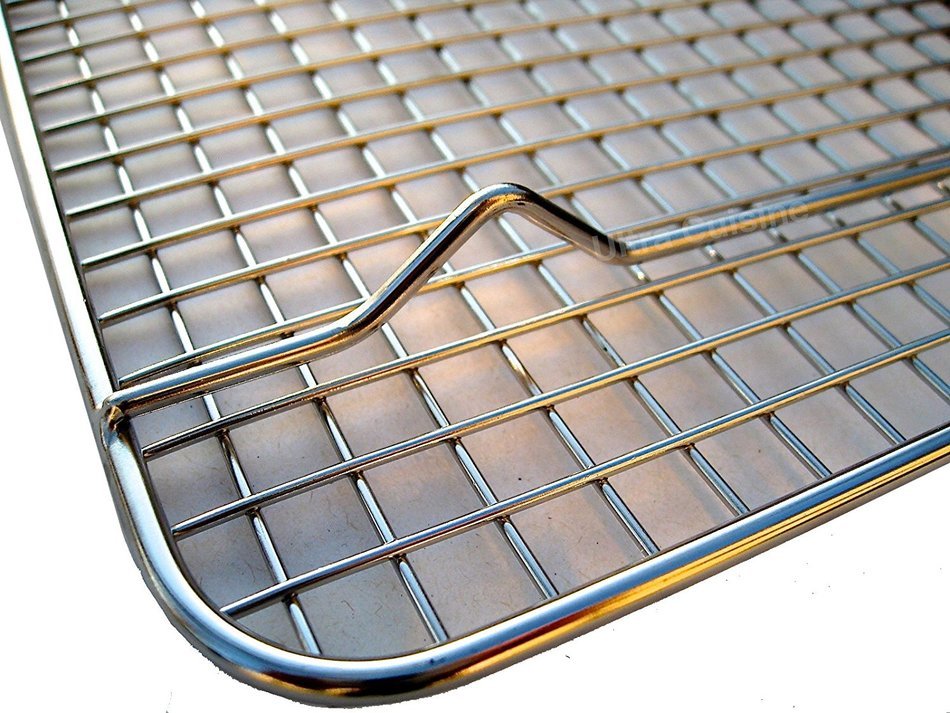 Ultra Cuisine 100% Stainless Steel Wire Cooling Rack for Baking fits Half Sheet Pans Cool Cookies, Cakes, Breads... N13