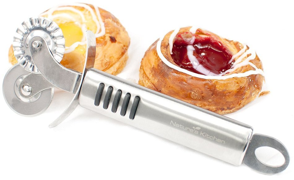 Pastry and Ravioli Cutter Wheel by Natures Kitchen Commercial Grade Stainless Steel N2