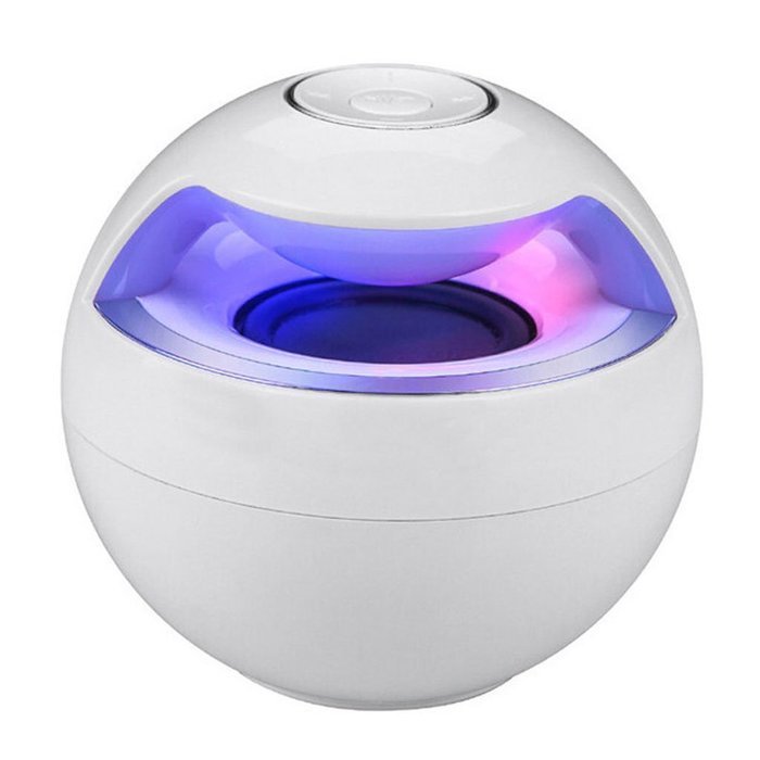 Balls lED Light Wireless Bluetooth Speaker Hands-free Call TF USB FM AUX White N2