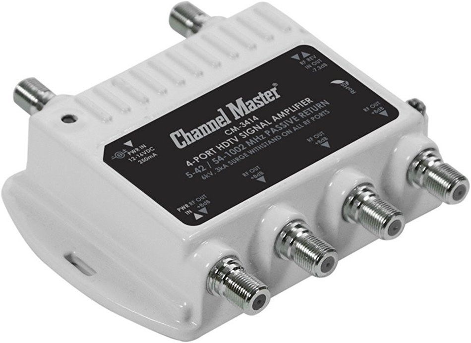 Channel Master CM3414 4-Port Distribution Amplifier for Cable and Antenna Signal N2