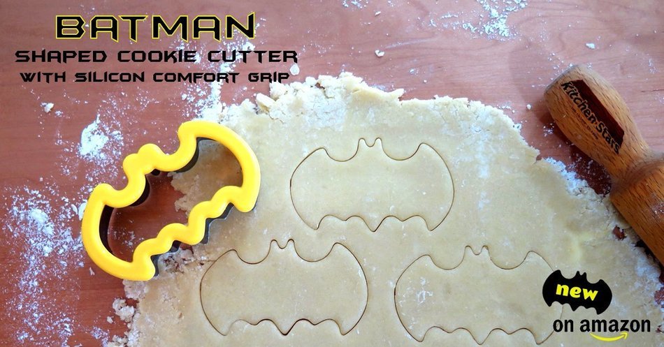 Batman Cookie Cutter, Batman Sandwich Cutter, Stainless Steel Metal With Silicone Rubber Comfort Grip For Kids... N5
