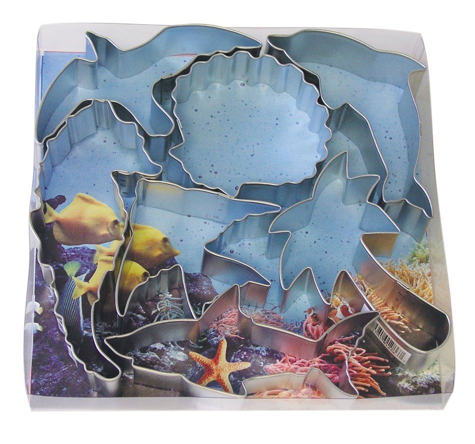 R & M International Best Selling Set of 7 Classic Sea Themed Cookie Cutters Including Dolphin, Palm Tree, Seahorse...