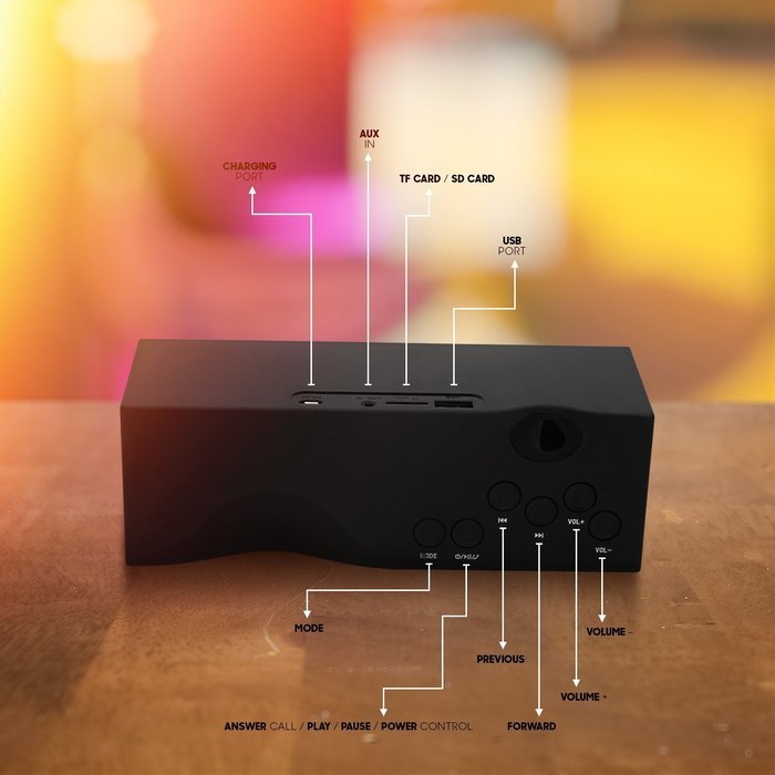 RiiYA Power Rec Portable Bluetooth Wireless speaker with Enhanced Bass, Mic & Compatible with all Bluetooth Devices... N3