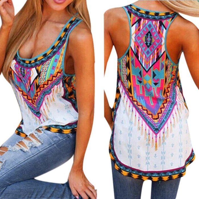 AIMTOPPY Women Summer Vest Sleeveless Shirt Blouse Casual Tank Tops (XXL, Multicolor)