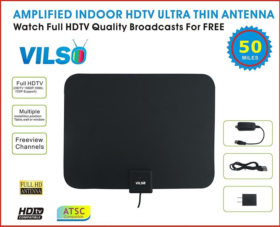 Vilso TV Antenna Outdoor Amplified, Motorized 360 Degree Rotation, Digital HDTV Antenna, 150 Miles Range, Wireless... N5