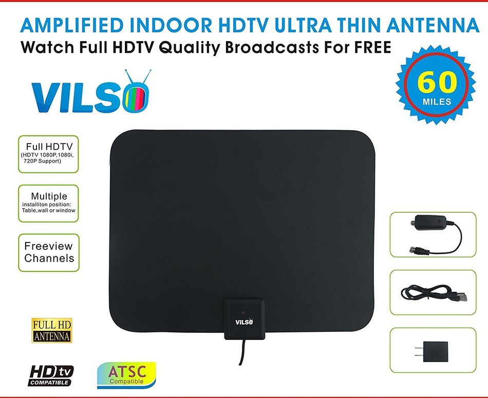 Vilso TV Antenna Outdoor Amplified, Motorized 360 Degree Rotation, Digital HDTV Antenna, 150 Miles Range, Wireless... N7