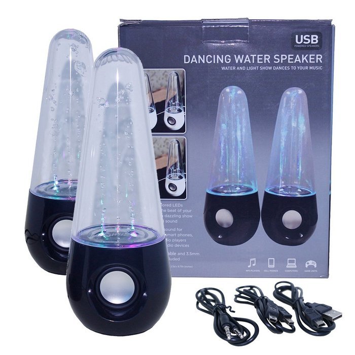 abcGOODefg&reg; Three Colour LED Wireless Bluetooth Music Fountain Dancing Water Stereo Speakers (Black) N3