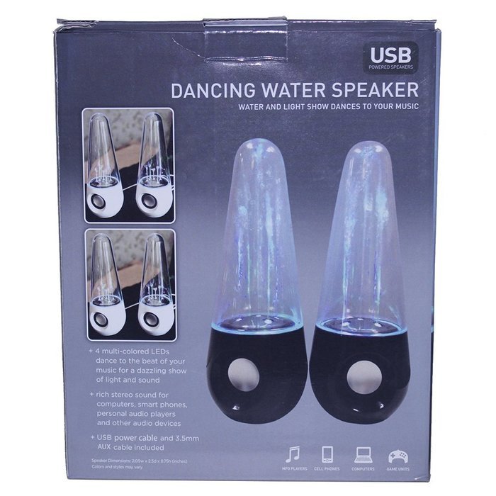 abcGOODefg&reg; Three Colour LED Wireless Bluetooth Music Fountain Dancing Water Stereo Speakers (Black) N4