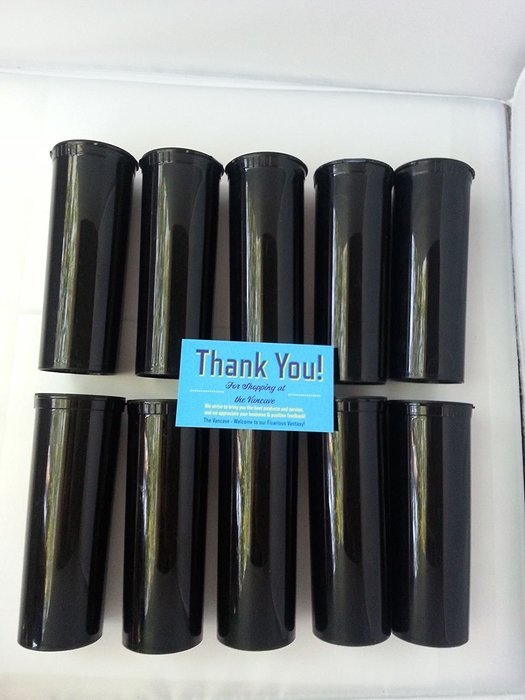 Black Opaque 10 Pack -Large 60 Dram Pop Top Bottle Vial Medical Herb Containers