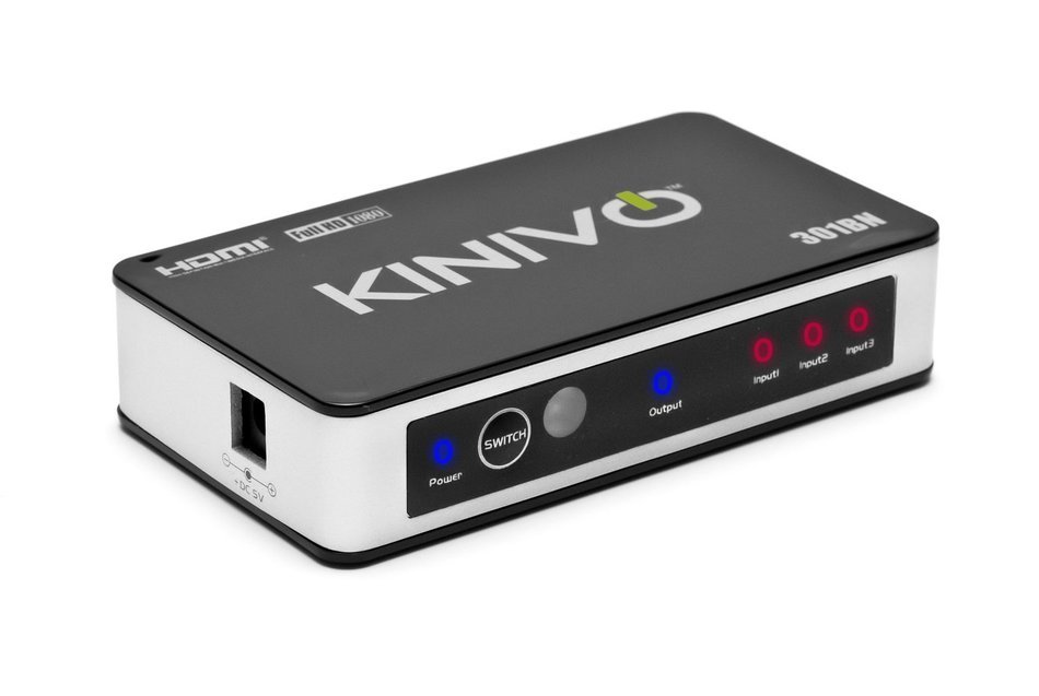 Kinivo 501BN Premium 5 port High speed HDMI switch with IR wireless remote and AC Power adapter - supports 3D,... N8