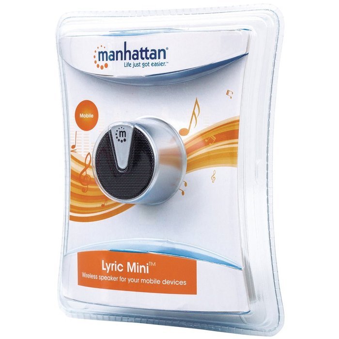 Manhattan 161428 Lyric Mini Speaker System with Bluetooth 3.0 and EDR - Silver and Black N7