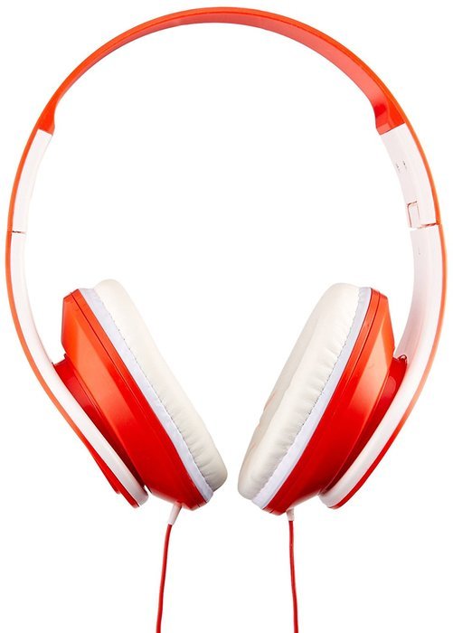 Coby CMB-102-RED Over The Ear Headphones with Built-In Microphone and Bluetooth Speaker (Red) N2