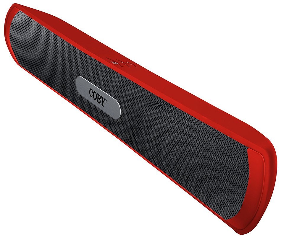 Coby CMB-102-RED Over The Ear Headphones with Built-In Microphone and Bluetooth Speaker (Red) N4