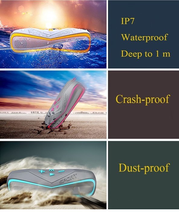 ElecForU Bluetooth Speakers Waterproof IPX7 Wireless Bluetooth 4.0 Speaker, Portable Waterproof Bluetooth Speakers... N8