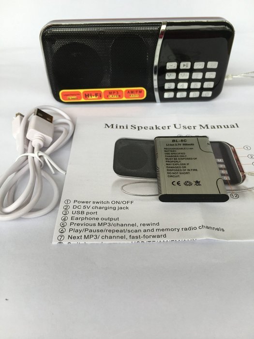 Ohala Mini Portable Am/Fm Radio Digital MP3 Music Player Support Micro SD/TF Card USB Disk N23
