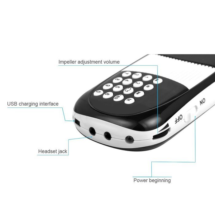 Ohala Mini Portable Am/Fm Radio Digital MP3 Music Player Support Micro SD/TF Card USB Disk N26