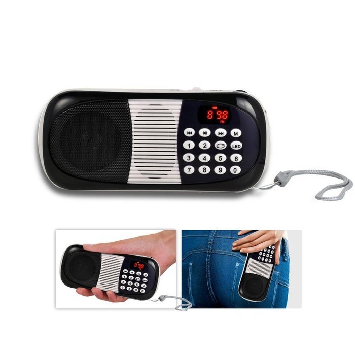 Ohala Mini Portable Am/Fm Radio Digital MP3 Music Player Support Micro SD/TF Card USB Disk N28