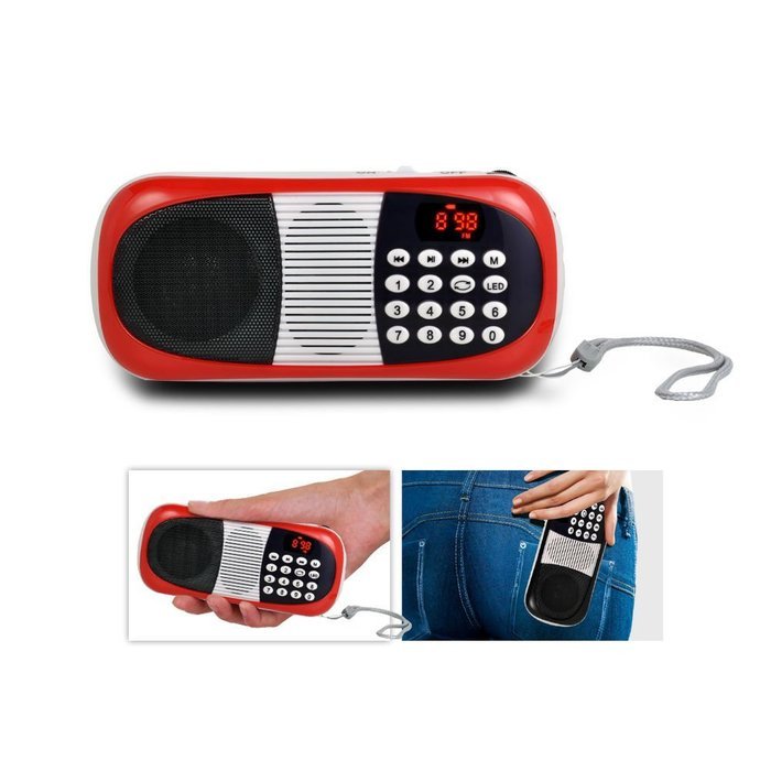 Ohala Mini Portable Am/Fm Radio Digital MP3 Music Player Support Micro SD/TF Card USB Disk N42